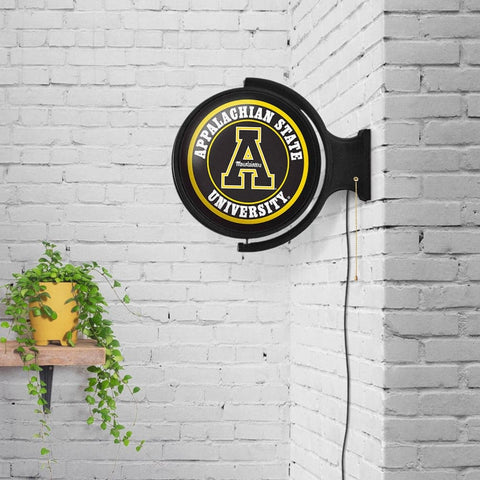 Appalachian State Mountaineers: Original Round Rotating Lighted Wall Sign - The Fan-Brand