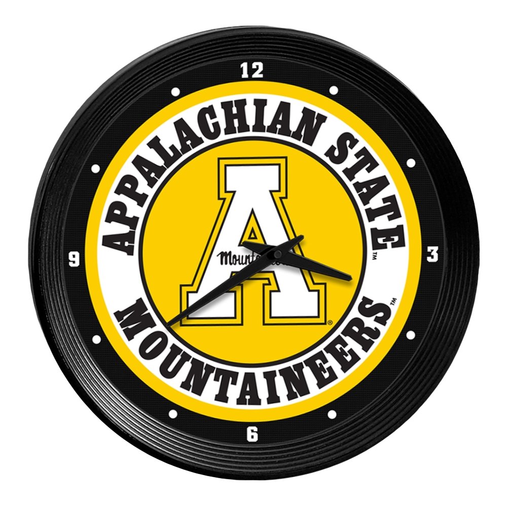 Appalachian State Mountaineers: Ribbed Frame Wall Clock - The Fan-Brand