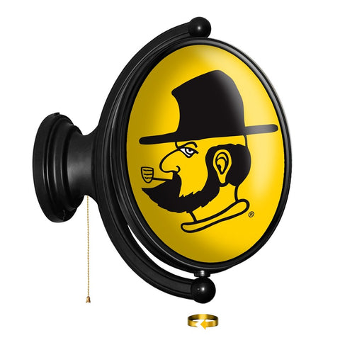 Appalachian State Mountaineers: Yosef - Original Oval Rotating Lighted Wall Sign - The Fan-Brand