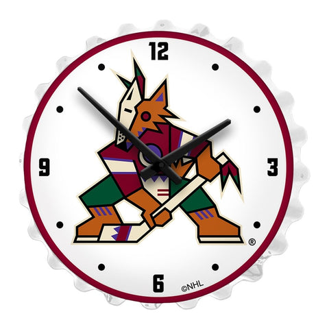 Arizona Coyotes: Bottle Cap Lighted Wall Clock - The Fan-Brand