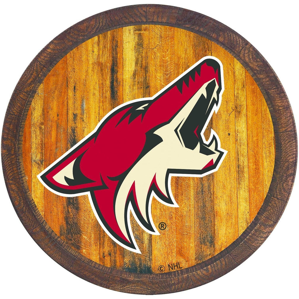 The Fan-Brand Arizona Coyotes Secondary Logo Modern Disc Mirrored Wall Sign, Black, Size NA, Rally House