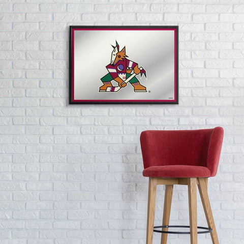 Arizona Coyotes: Framed Mirrored Wall Sign - The Fan-Brand