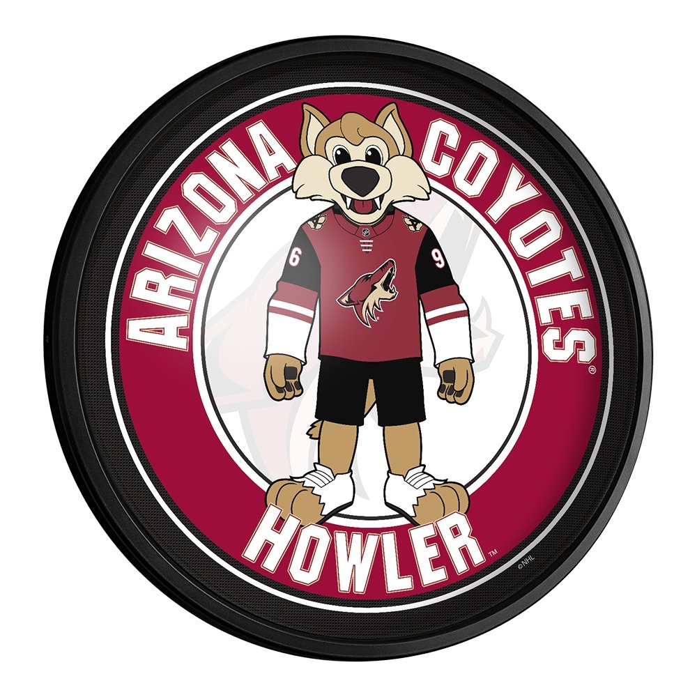 Arizona Coyotes: Howler - Round Slimline Lighted Wall Sign - The Fan-Brand
