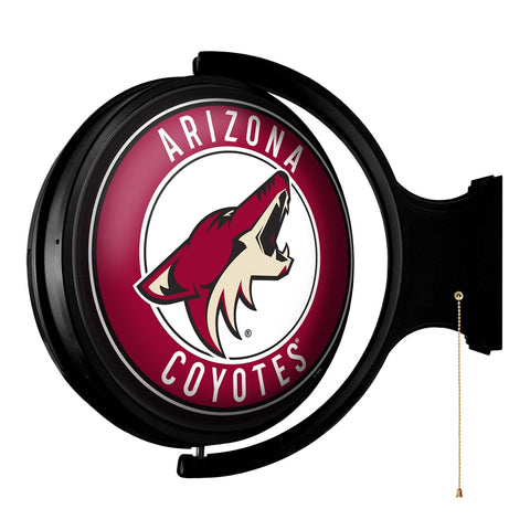 Arizona Coyotes: Original Round Rotating Lighted Wall Sign - The Fan-Brand