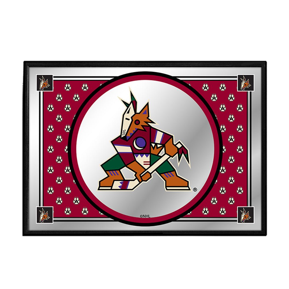 Arizona Coyotes: Team Spirit - Framed Mirrored Wall Sign - The Fan-Brand