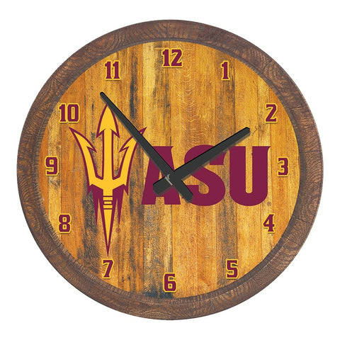 Arizona State Sun Devils: Faux Barrel Top Wall Clock Default Title