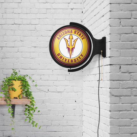 Arizona State Sun Devils: Original Round Rotating Lighted Wall Sign - The Fan-Brand