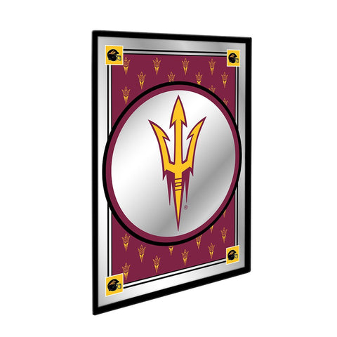 Arizona State Sun Devils: Team Spirit, Logo - Framed Mirrored Wall Sign - The Fan-Brand