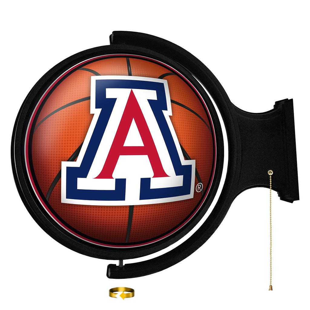 Arizona Wildcats: Basketball - Original Round Rotating Lighted Wall Sign - The Fan-Brand