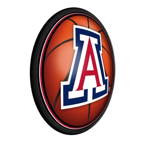 Arizona Wildcats: Basketball - Round Slimline Lighted Wall Sign - The Fan-Brand