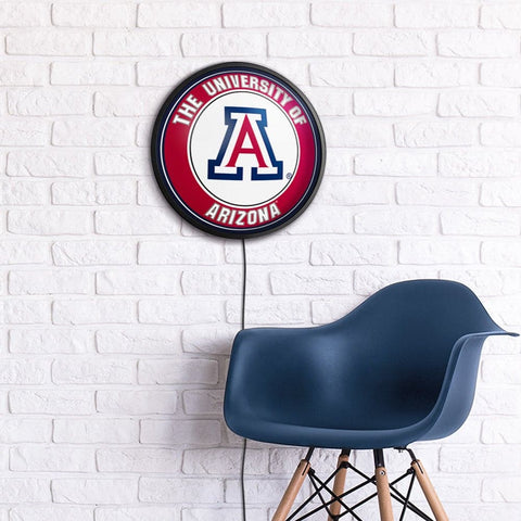 Arizona Wildcats: Round Slimline Lighted Wall Sign - The Fan-Brand