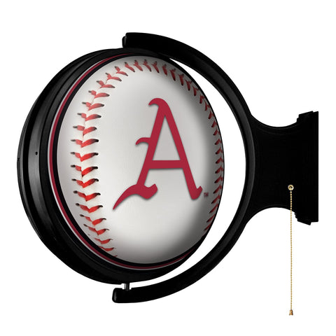 Arkansas Razorbacks: Baseball - Rotating Lighted Wall Sign - The Fan-Brand