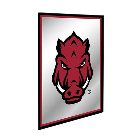 Arkansas Razorbacks: Tusk Stare - Framed Mirrored Wall Sign Red Edge