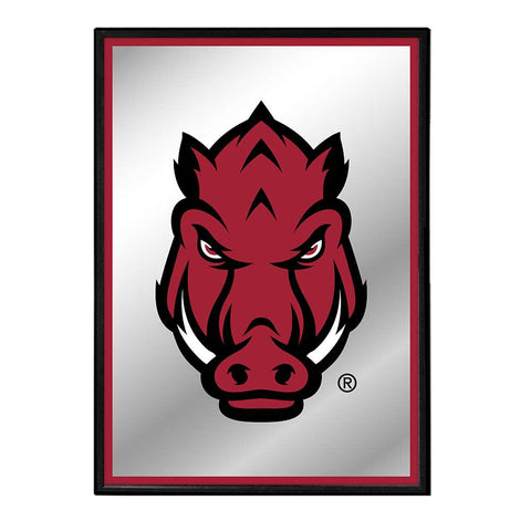 Arkansas Razorbacks: Tusk Stare - Framed Mirrored Wall Sign Red Edge