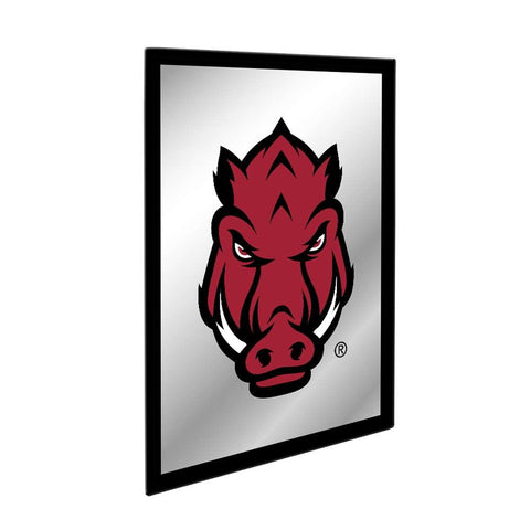 Arkansas Razorbacks: Tusk Stare - Framed Mirrored Wall Sign Black Edge