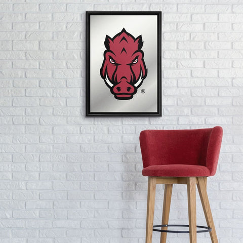 Arkansas Razorbacks: Tusk Stare - Framed Mirrored Wall Sign - The Fan-Brand