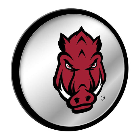 Arkansas Razorbacks: Tusk Stare - Modern Disc Mirrored Wall Sign Black Frame