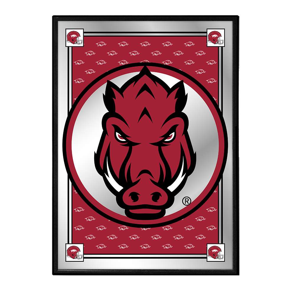 Arkansas Razorbacks: Tusk Stare, Team Spirit - Framed Mirrored Wall Sign Default Title