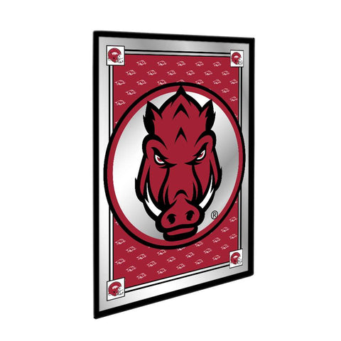 Arkansas Razorbacks: Tusk Stare, Team Spirit - Framed Mirrored Wall Sign Default Title