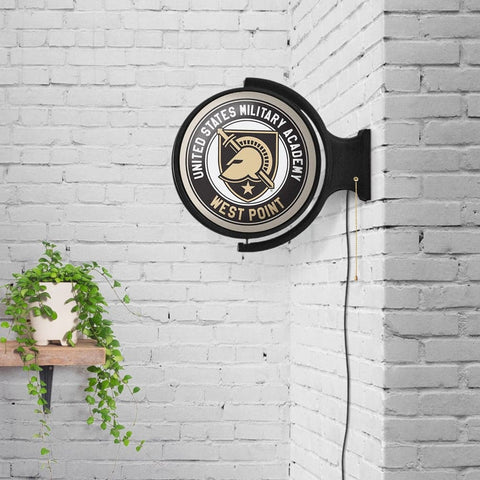 Army Black Knights: Athena's Helmet - Original Round Rotating Lighted Wall Sign - The Fan-Brand