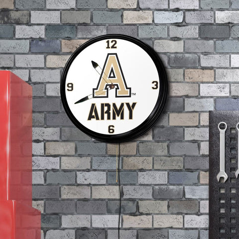 Army Black Knights: Retro Lighted Wall Clock - The Fan-Brand