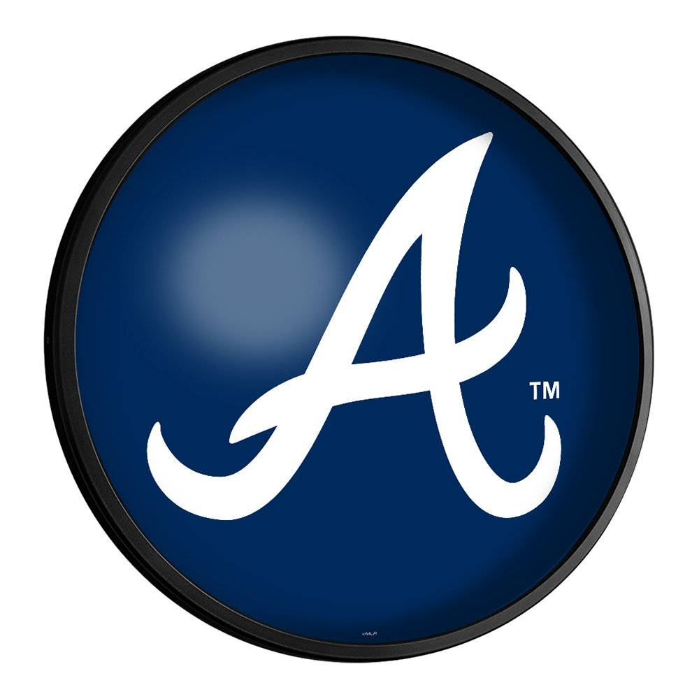 Atlanta Braves: Alternate Logo - Round Slimline Lighted Wall Sign - The Fan-Brand