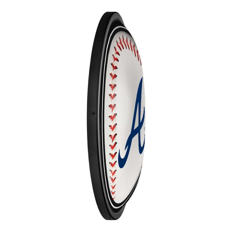 Atlanta Braves: Baseball - Round Slimline Lighted Wall Sign - The Fan-Brand