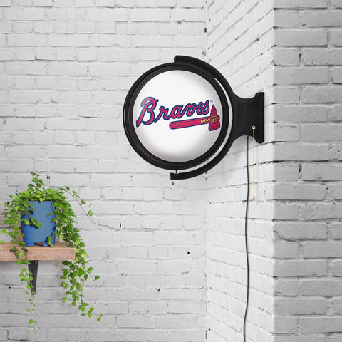 Atlanta Braves: Logo - Original Round Rotating Lighted Wall Sign - The Fan-Brand