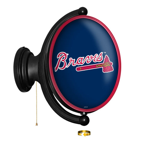 Atlanta Braves: Original Oval Rotating Lighted Wall Sign - The Fan-Brand