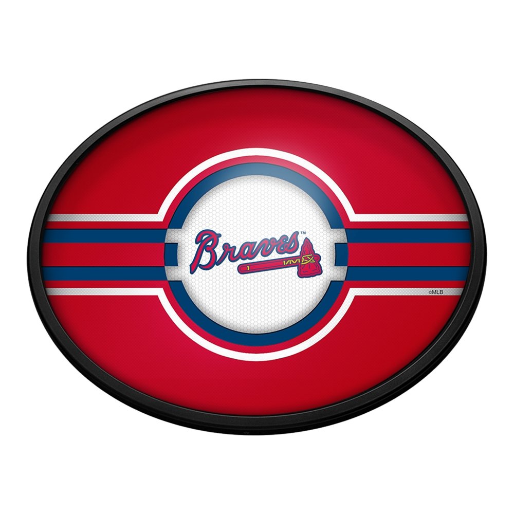 Atlanta Braves: Oval Slimline Lighted Wall Sign - The Fan-Brand