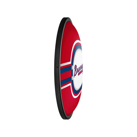 Atlanta Braves: Oval Slimline Lighted Wall Sign - The Fan-Brand