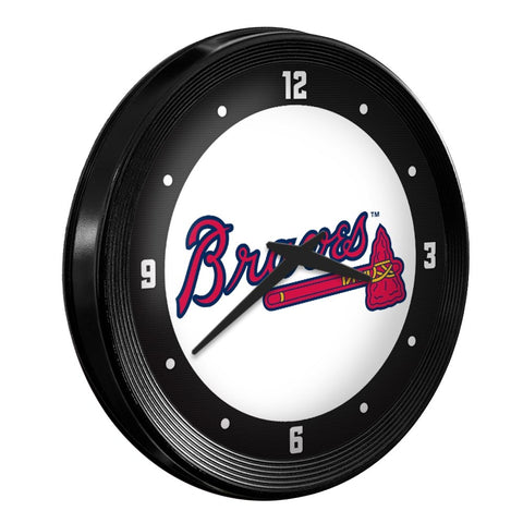 Atlanta Braves: Ribbed Frame Wall Clock - The Fan-Brand