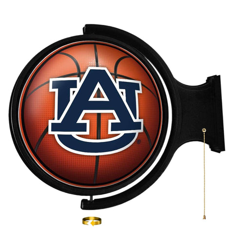 Auburn Tigers: Basketball - Original Round Rotating Lighted Wall Sign - The Fan-Brand