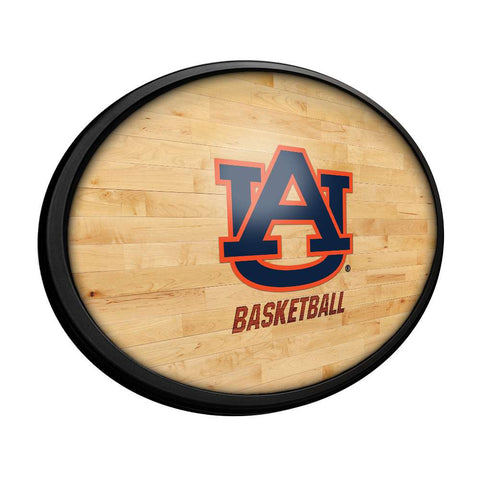 Auburn Tigers: Hardwood - Oval Slimline Lighted Wall Sign - The Fan-Brand