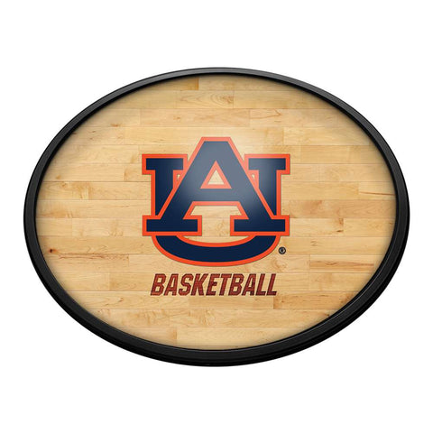 Auburn Tigers: Hardwood - Oval Slimline Lighted Wall Sign - The Fan-Brand