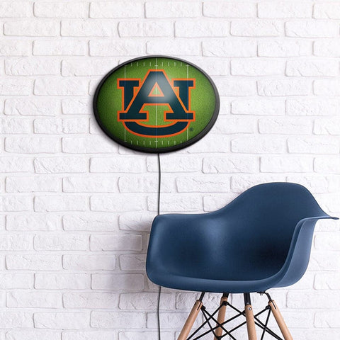 Auburn Tigers: On the 50 - Oval Slimline Lighted Wall Sign - The Fan-Brand