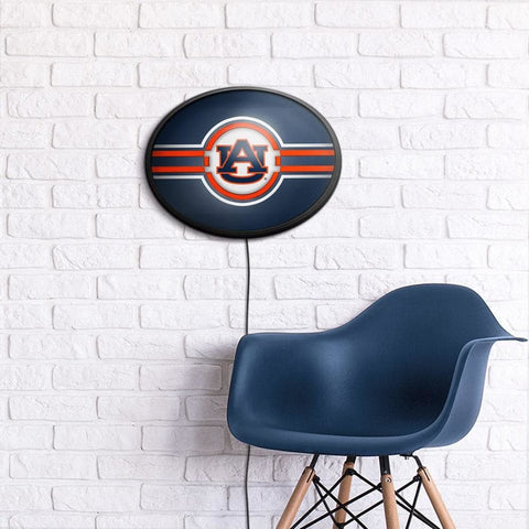 Auburn Tigers: Oval Slimline Lighted Wall Sign - The Fan-Brand