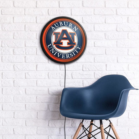 Auburn Tigers: Round Slimline Lighted Wall Sign - The Fan-Brand