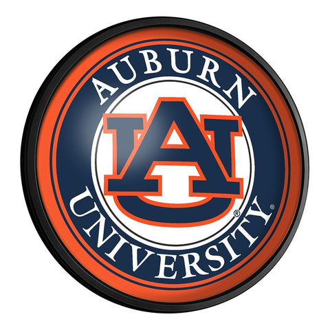 Auburn Tigers: Round Slimline Lighted Wall Sign - The Fan-Brand