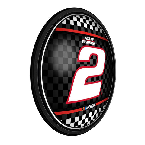 Austin Cindric: Checkered Flag - Round Slimline Lighted Wall Sign - The Fan-Brand
