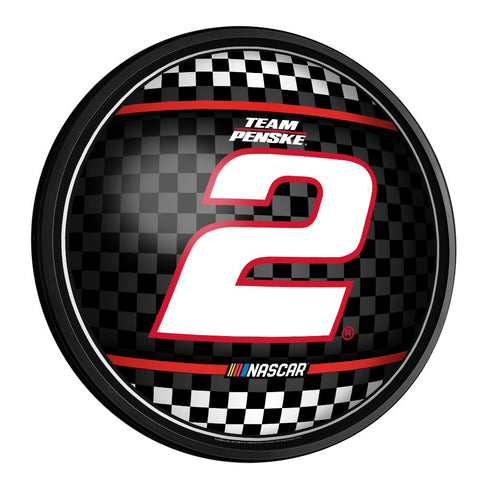 Austin Cindric: Checkered Flag - Round Slimline Lighted Wall Sign - The Fan-Brand