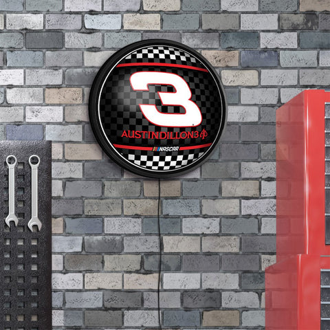 Austin Dillon: Round Slimline Lighted Wall Sign - The Fan-Brand