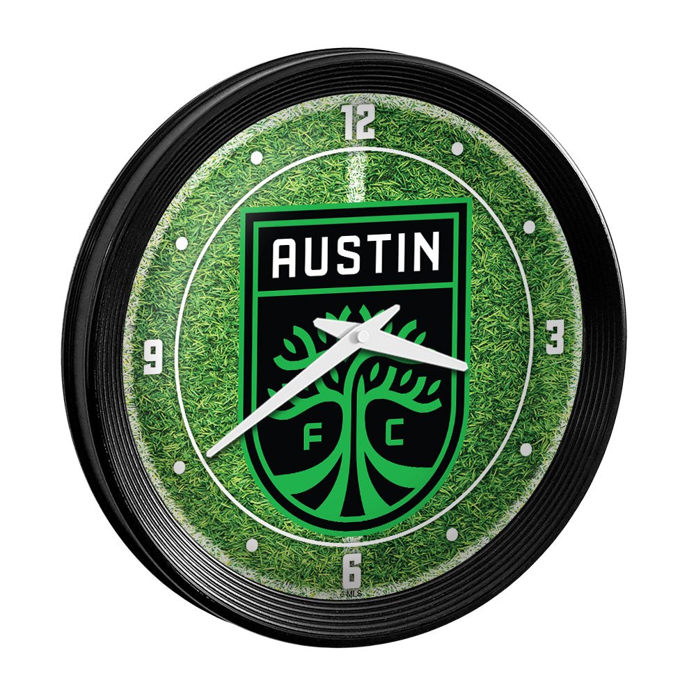 Austin FC: Pitch - Ribbed Frame Wall Clock - The Fan-Brand