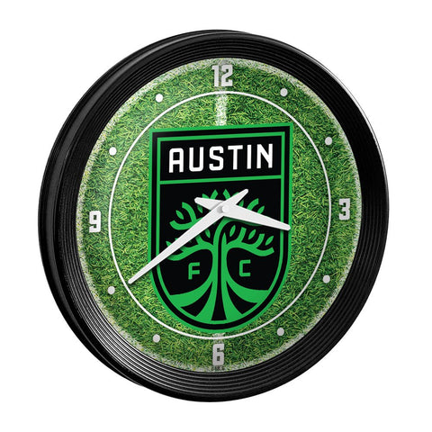 Austin FC: Pitch - Ribbed Frame Wall Clock - The Fan-Brand