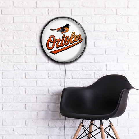 Baltimore Orioles: Alternate Logo - Round Slimline Lighted Wall Sign - The Fan-Brand