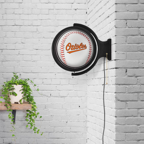Baltimore Orioles: Baseball - Original Round Rotating Lighted Wall Sign - The Fan-Brand