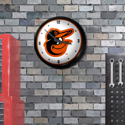 Baltimore Orioles: Retro Lighted Wall Clock - The Fan-Brand