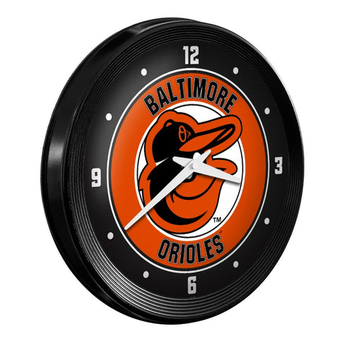 Baltimore Orioles: Ribbed Frame Wall Clock - The Fan-Brand