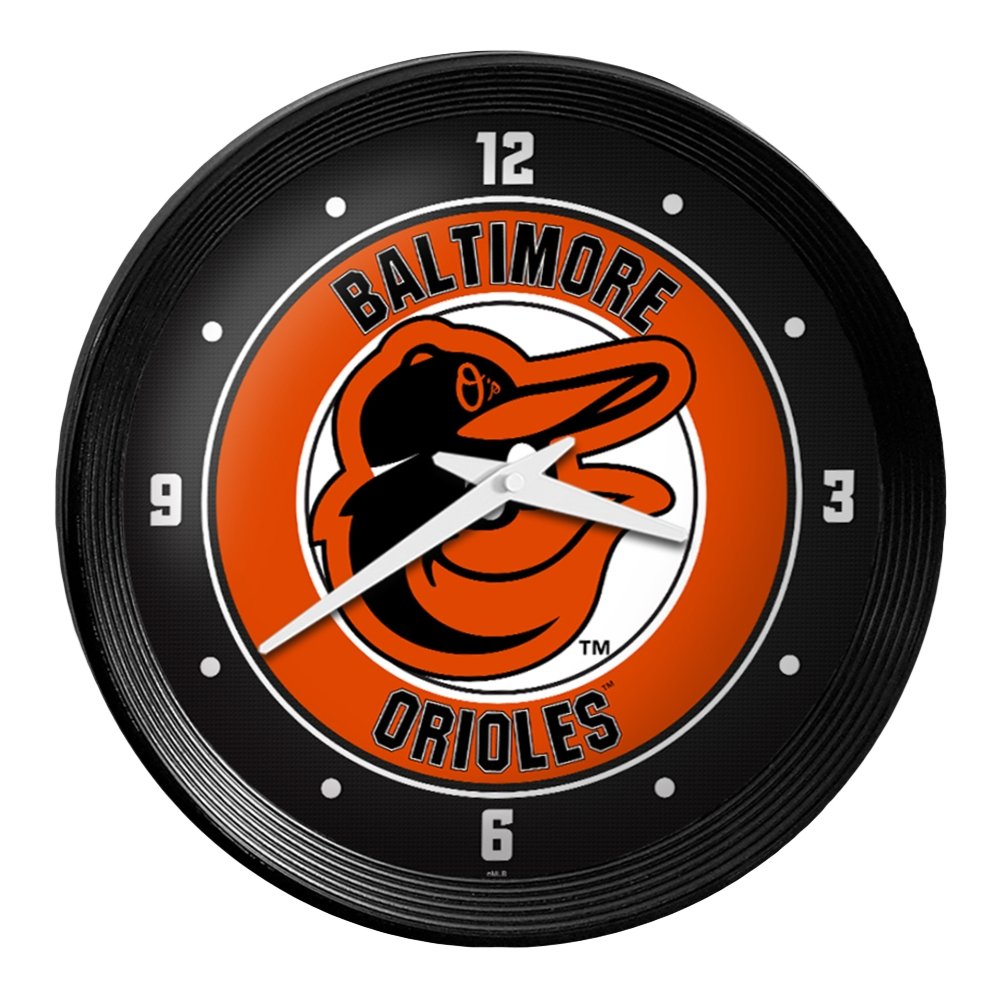 Baltimore Orioles: Ribbed Frame Wall Clock - The Fan-Brand