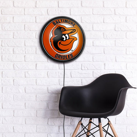Baltimore Orioles: Round Slimline Lighted Wall Sign - The Fan-Brand